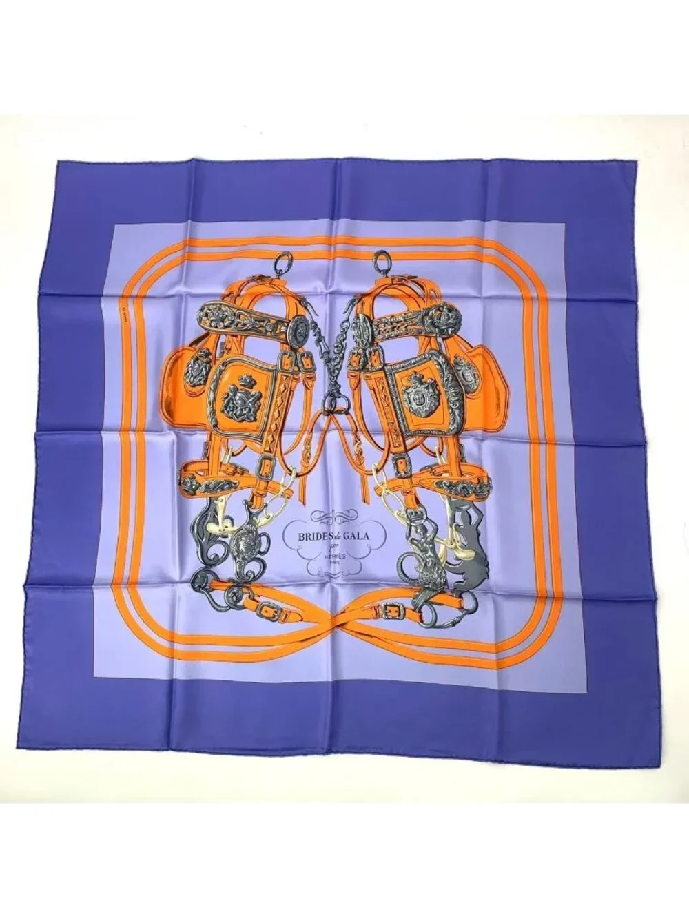 Hermes Carre 90 Silk Scarf Brides de Gala Blue - Picture 1 of 6